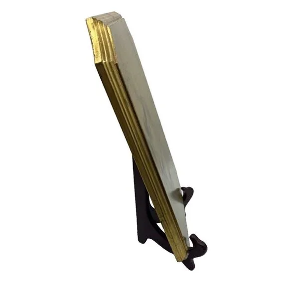 Leonardo Da Vinci Reproduction Art Print On Wood Made In Italy Bevel Gold Tone - Picture 5 of 16